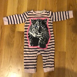 Stella McCartney Dewberry Leopard Stripe Romper